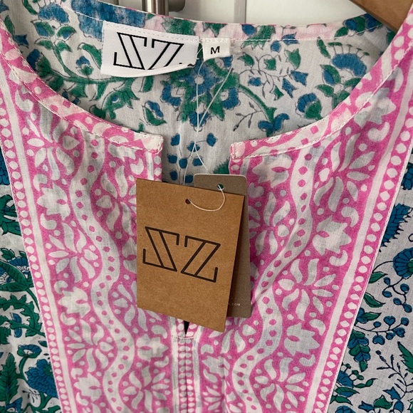NWT JCREW SZ BLOCK Blue and Pink Cover Up Size Medium - Picture 3 of 3